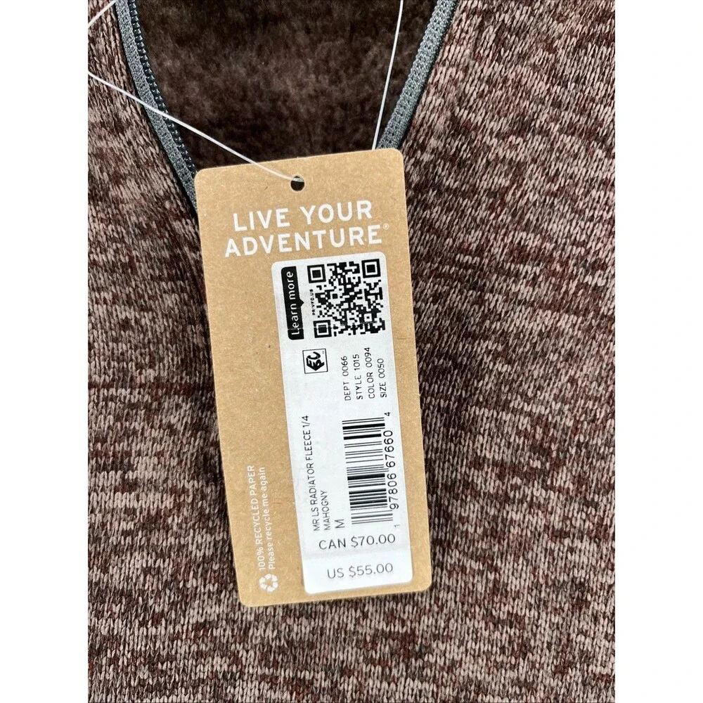Eddie Bauer Men's Medium Rust 1/4-Zip Sweater – Long Sleeve Pullover, NWT - Picture 3 of 5